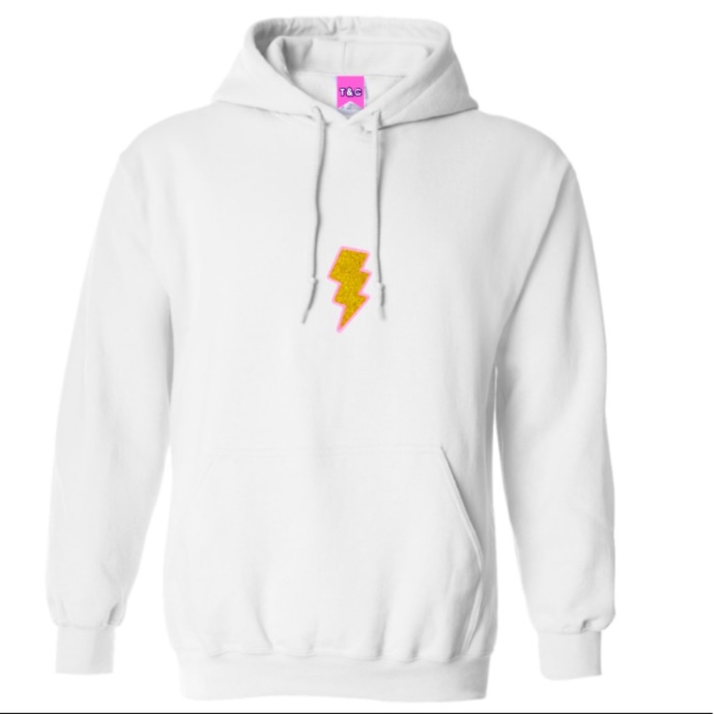 Lightning bolt embroidered hoodie